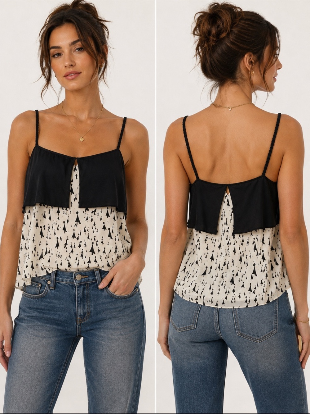 Anthropologie Girls From Savoy Haute Silhouettes Tank Top Size 4